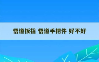 悟道扳指 悟道手把件 好不好