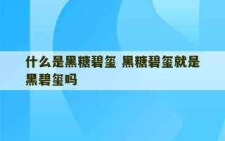 什么是黑糖碧玺 黑糖碧玺就是黑碧玺吗