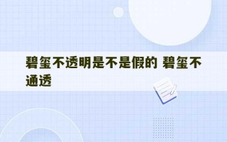 碧玺不透明是不是假的 碧玺不通透