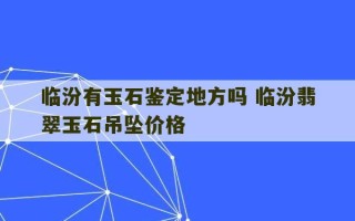 临汾有玉石鉴定地方吗 临汾翡翠玉石吊坠价格