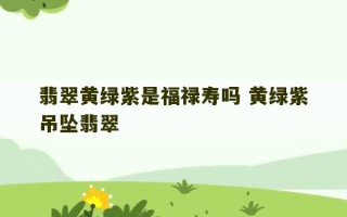 翡翠黄绿紫是福禄寿吗 黄绿紫吊坠翡翠