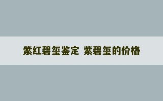 紫红碧玺鉴定 紫碧玺的价格