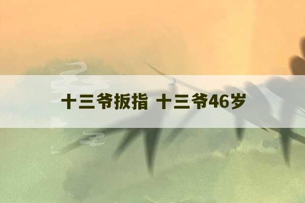 十三爷扳指 十三爷46岁-第1张图片-文玩群