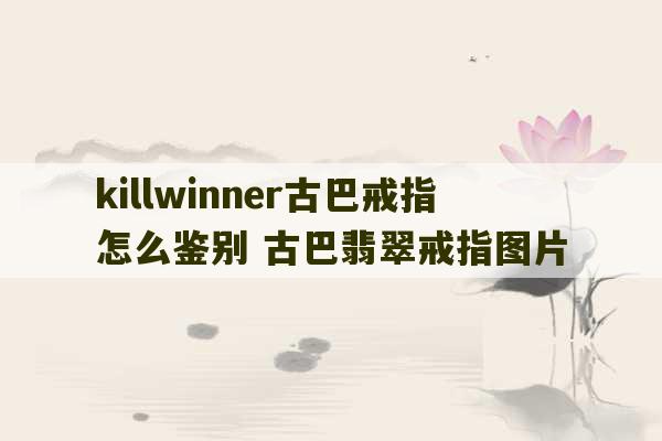 killwinner古巴戒指怎么鉴别 古巴翡翠戒指图片-第1张图片-文玩群