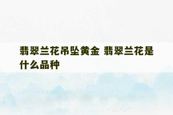 翡翠兰花吊坠黄金 翡翠兰花是什么品种-第1张图片-文玩群