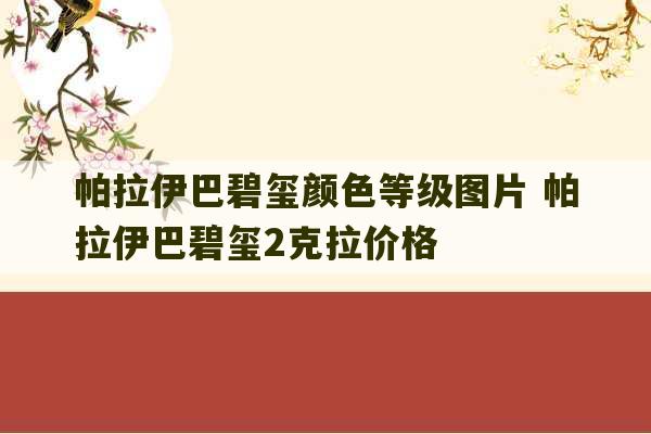 帕拉伊巴碧玺颜色等级图片 帕拉伊巴碧玺2克拉价格-第1张图片-文玩群