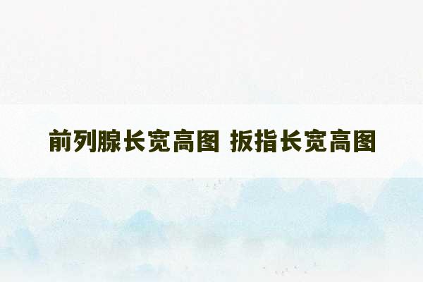 前列腺长宽高图 扳指长宽高图-第1张图片-文玩群