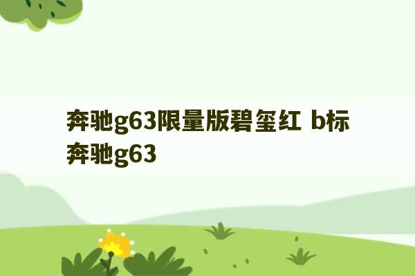 奔驰g63限量版碧玺红 b标奔驰g63-第1张图片-文玩群