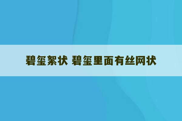 碧玺絮状 碧玺里面有丝网状-第1张图片-文玩群