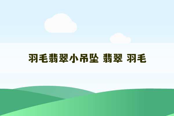 羽毛翡翠小吊坠 翡翠 羽毛-第1张图片-文玩群