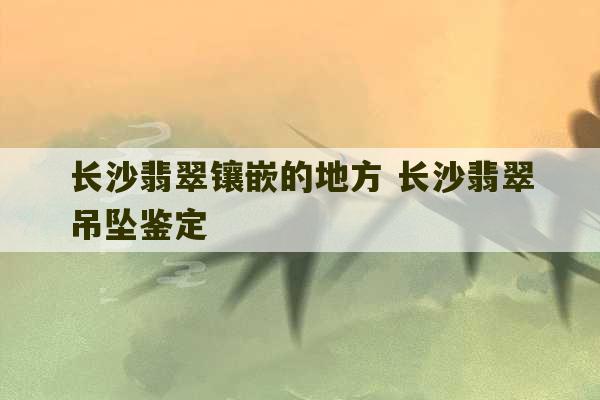 长沙翡翠镶嵌的地方 长沙翡翠吊坠鉴定-第1张图片-文玩群