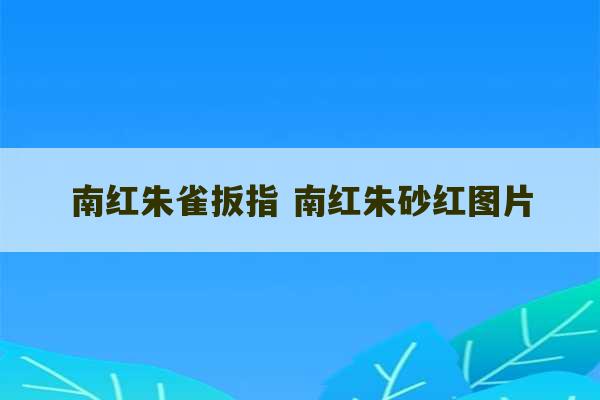 南红朱雀扳指 南红朱砂红图片-第1张图片-文玩群