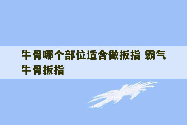 牛骨哪个部位适合做扳指 霸气牛骨扳指-第1张图片-文玩群