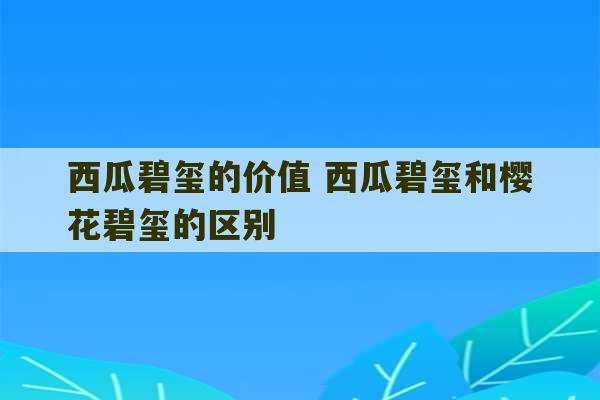 西瓜碧玺的价值 西瓜碧玺和樱花碧玺的区别-第1张图片-文玩群