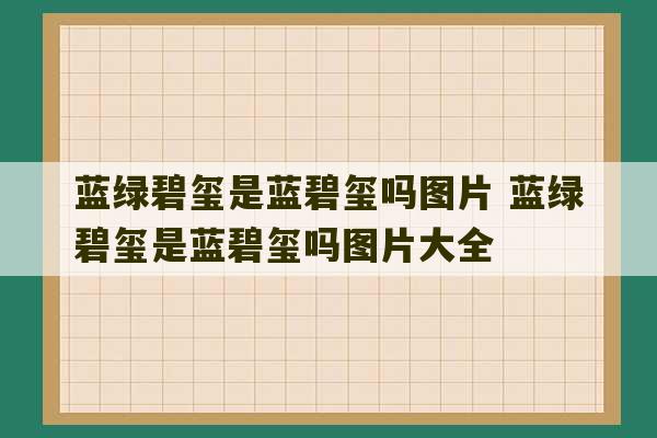 蓝绿碧玺是蓝碧玺吗图片 蓝绿碧玺是蓝碧玺吗图片大全-第1张图片-文玩群