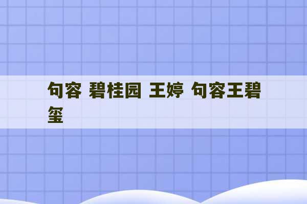 句容 碧桂园 王婷 句容王碧玺-第1张图片-文玩群