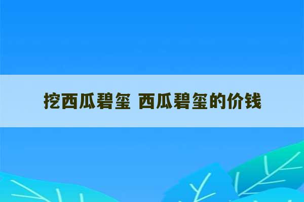 挖西瓜碧玺 西瓜碧玺的价钱-第1张图片-文玩群