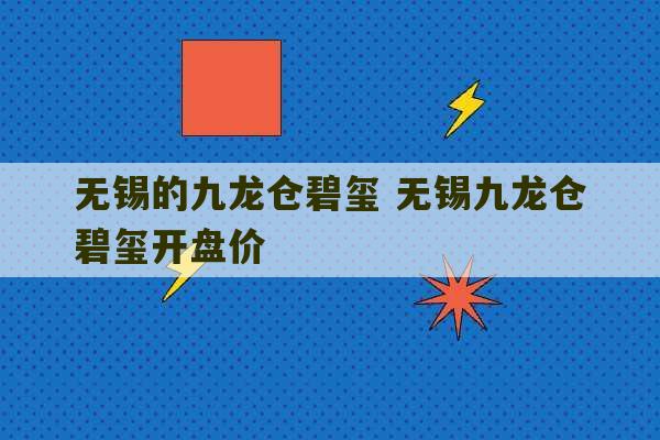 无锡的九龙仓碧玺 无锡九龙仓碧玺开盘价-第1张图片-文玩群