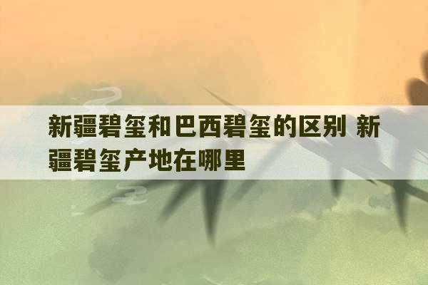 新疆碧玺和巴西碧玺的区别 新疆碧玺产地在哪里-第1张图片-文玩群