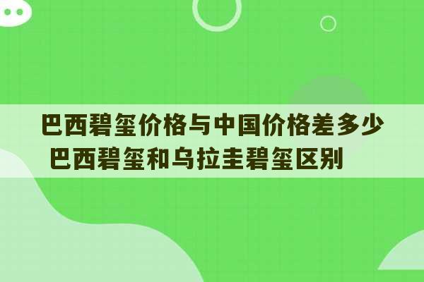 巴西碧玺价格与中国价格差多少 巴西碧玺和乌拉圭碧玺区别-第1张图片-文玩群