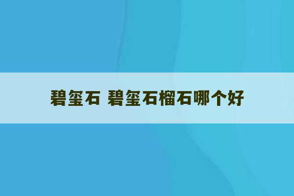 碧玺石 碧玺石榴石哪个好-第1张图片-文玩群