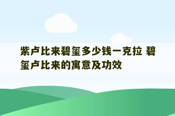 紫卢比来碧玺多少钱一克拉 碧玺卢比来的寓意及功效-第1张图片-文玩群