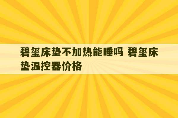 碧玺床垫不加热能睡吗 碧玺床垫温控器价格-第1张图片-文玩群