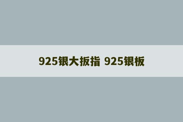 925银大扳指 925银板-第1张图片-文玩群