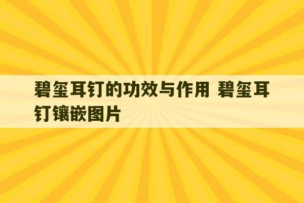 碧玺耳钉的功效与作用 碧玺耳钉镶嵌图片-第1张图片-文玩群