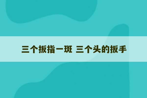 三个扳指一斑 三个头的扳手-第1张图片-文玩群