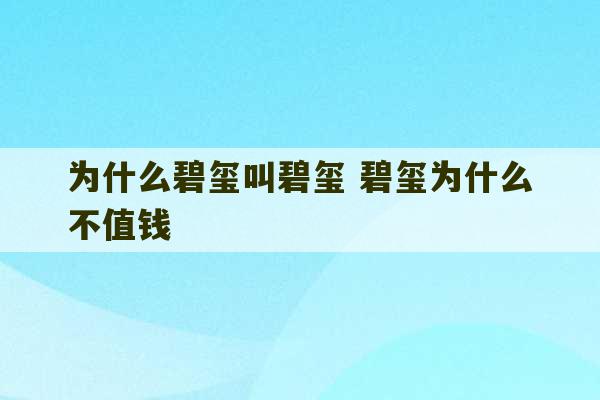 为什么碧玺叫碧玺 碧玺为什么不值钱-第1张图片-文玩群