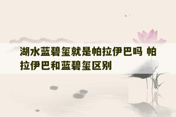 湖水蓝碧玺就是帕拉伊巴吗 帕拉伊巴和蓝碧玺区别-第1张图片-文玩群