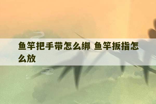 鱼竿把手带怎么绑 鱼竿扳指怎么放-第1张图片-文玩群