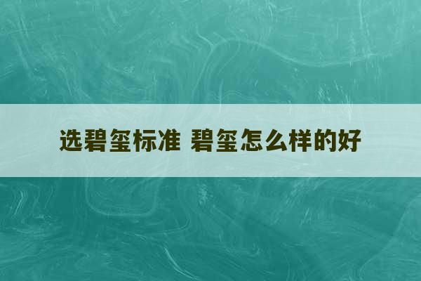 选碧玺标准 碧玺怎么样的好-第1张图片-文玩群