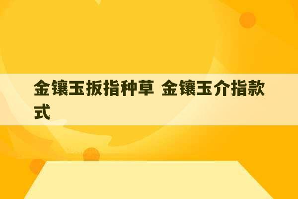 金镶玉扳指种草 金镶玉介指款式-第1张图片-文玩群