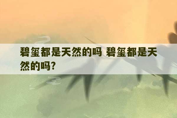 碧玺都是天然的吗 碧玺都是天然的吗?-第1张图片-文玩群