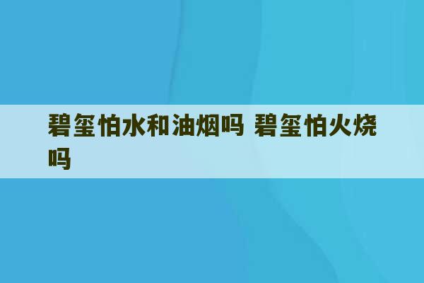 碧玺怕水和油烟吗 碧玺怕火烧吗-第1张图片-文玩群