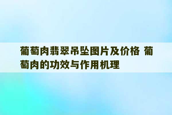 葡萄肉翡翠吊坠图片及价格 葡萄肉的功效与作用机理-第1张图片-文玩群