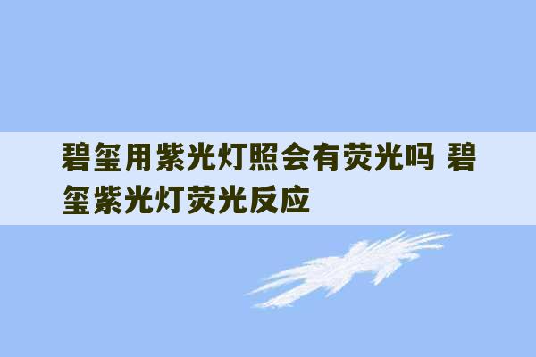 碧玺用紫光灯照会有荧光吗 碧玺紫光灯荧光反应-第1张图片-文玩群