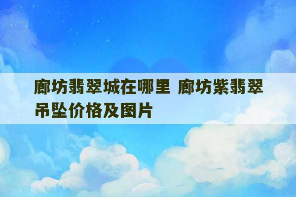 廊坊翡翠城在哪里 廊坊紫翡翠吊坠价格及图片-第1张图片-文玩群