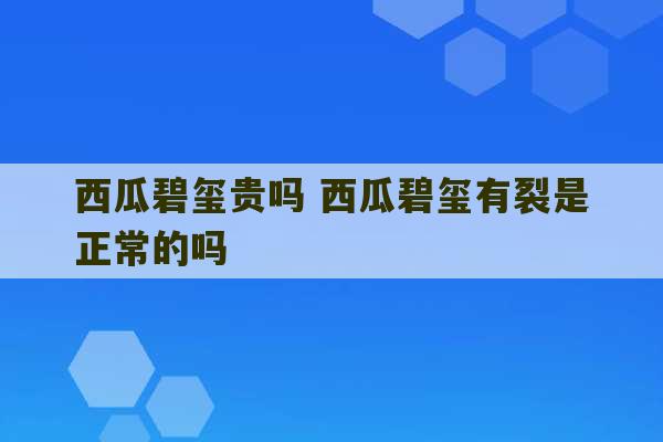 西瓜碧玺贵吗 西瓜碧玺有裂是正常的吗-第1张图片-文玩群