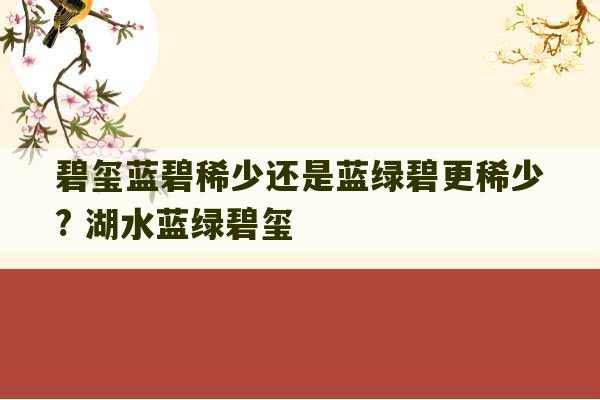 碧玺蓝碧稀少还是蓝绿碧更稀少? 湖水蓝绿碧玺-第1张图片-文玩群