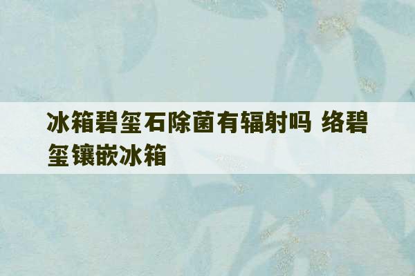 冰箱碧玺石除菌有辐射吗 络碧玺镶嵌冰箱-第1张图片-文玩群