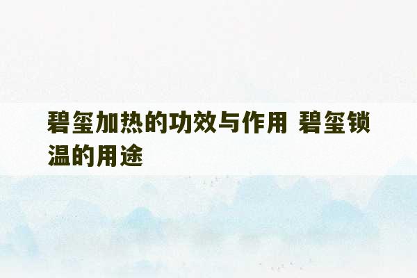 碧玺加热的功效与作用 碧玺锁温的用途-第1张图片-文玩群